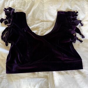 Elegant Purple Velvet Women's Top